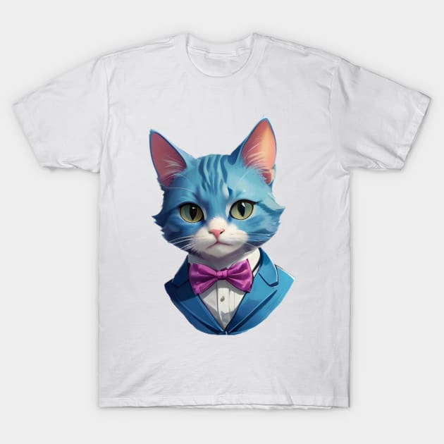 Fancy Cat with Bowtie no.8 T-Shirt by Donperion